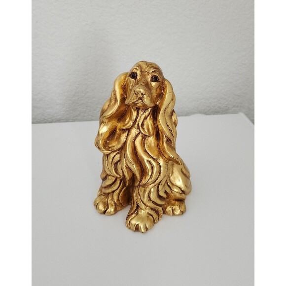 RARE Vintage Kay Finch California Cocker Spaniel Dog 846 GOLD LEAF GLAZE Figure